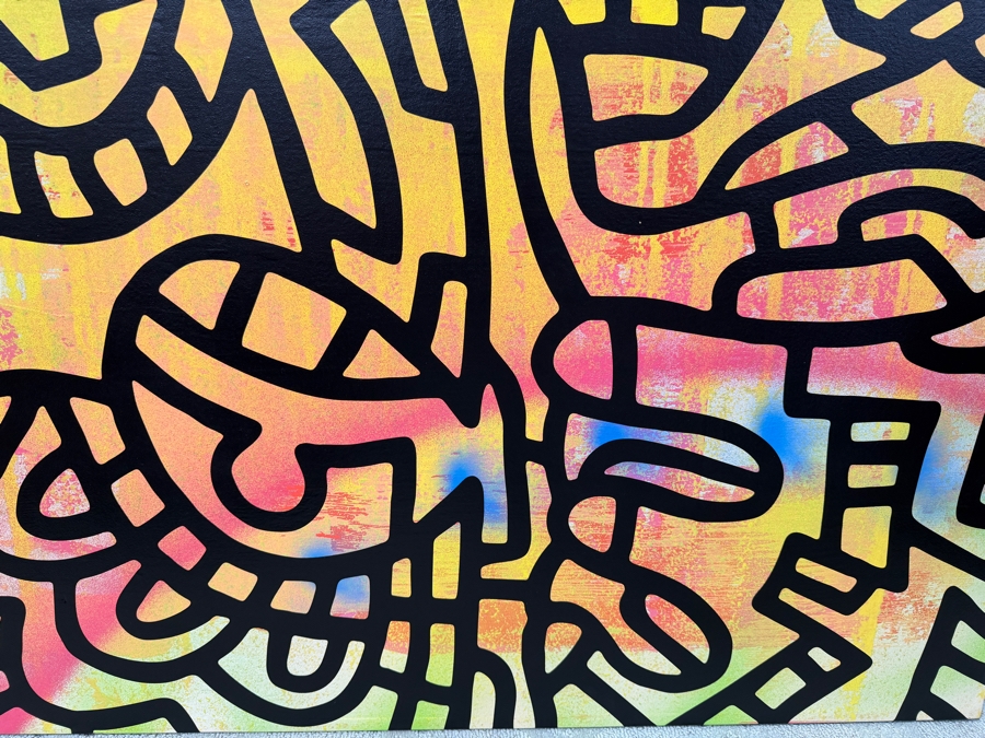 Santos Orellana (B. 1974, American) Original Acrylic Painting On Plywood Signed Verso 'The Art Of Santos' Urban Pop Artwork 36' X 24' With Solid Hand Painted Wooden Frame SO-OCT2018-001 Estimate $1,300-$1,700 [Photo 2]