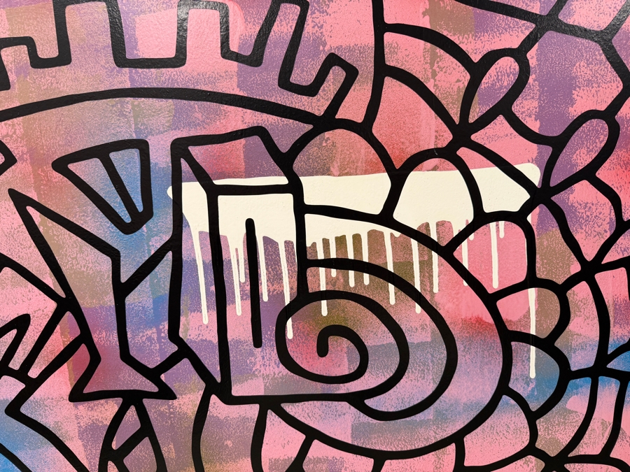 Santos Orellana (B. 1974, American) Original Acrylic Painting On Plywood Signed Verso 'The Art Of Santos' Urban Pop Artwork 36' X 24' With Solid Hand Painted Wooden Frame SO-May2016-040 Estimate $1,300-$1,700 [Photo 3]