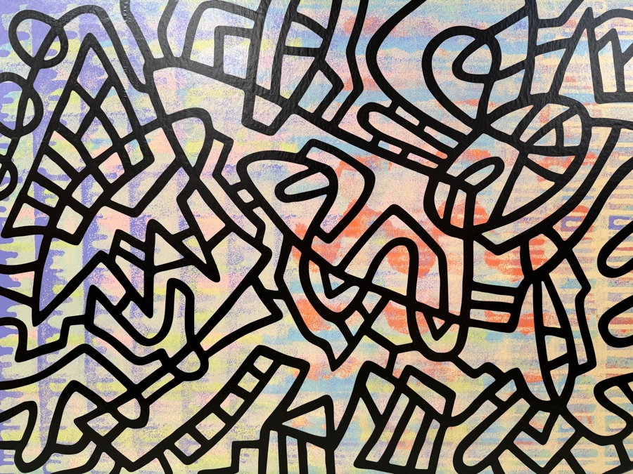 Santos Orellana (B. 1974, American) Original Acrylic Painting On Plywood Signed Verso 'The Art Of Santos' Urban Pop Artwork 36' X 24' With Substantial Hand Painted Wooden Frame SO-JUL 2020-072 Estimate $1,300-$1,700 [Photo 2]