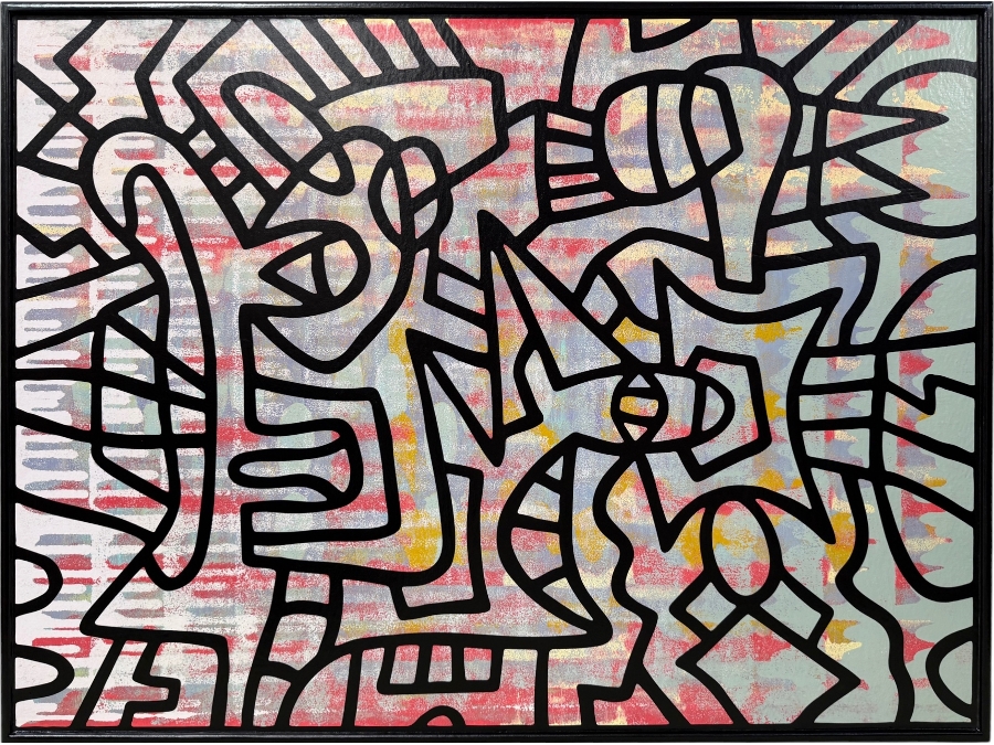 Santos Orellana (B. 1974, American) Original Acrylic Painting On Plywood Signed Verso 'The Art Of Santos' Urban Pop Artwork 36' X 24' With Substantial Hand Painted Wooden Frame SO-JUL 2020-065 Estimate $1,300-$1,700