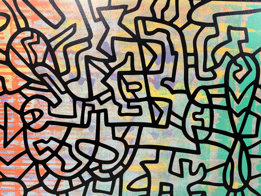 Santos Orellana (B. 1974, American) Original Acrylic Painting On Plywood Signed Verso 'The Art Of Santos' Urban Pop Artwork 36' X 24' With Substantial Hand Painted Wooden Frame SO-JUL 2020-068 Estimate $1,300-$1,700 [Photo 2]