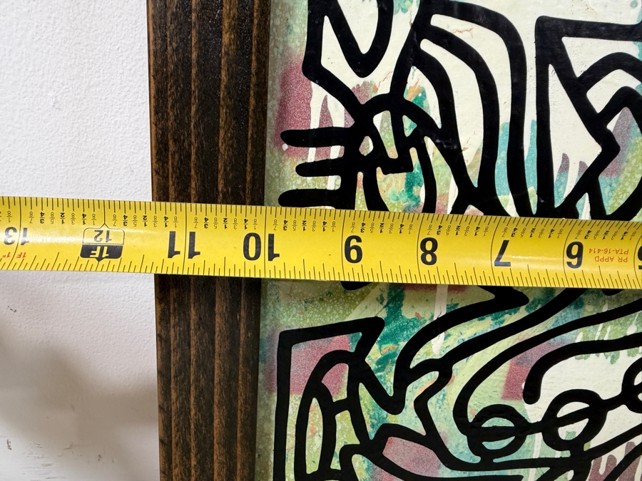 Santos Orellana (B. 1974, American) Original Acrylic Painting On Plywood Signed Bottom Left 'The Art Of Santos' Urban Pop Artwork 10' X 13' With Substantial Hand Painted Wooden Frame 13' X 16' Estimate $200-$250 [Photo 7]