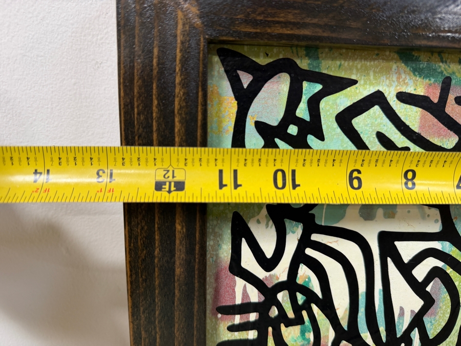 Santos Orellana (B. 1974, American) Original Acrylic Painting On Plywood Signed Bottom Left 'The Art Of Santos' Urban Pop Artwork 10' X 13' With Substantial Hand Painted Wooden Frame 13' X 16' Estimate $200-$250 [Photo 9]