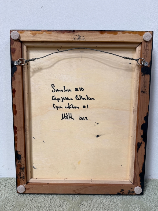Santos Orellana (B. 1974, American) Original Acrylic Painting On Plywood Signed Bottom Right 'The Art Of Santos' Urban Pop Artwork 10' X 13' With Substantial Hand Painted Wooden Frame 13' X 16' Simetria #10 Estimate $200-$250 [Photo 5]