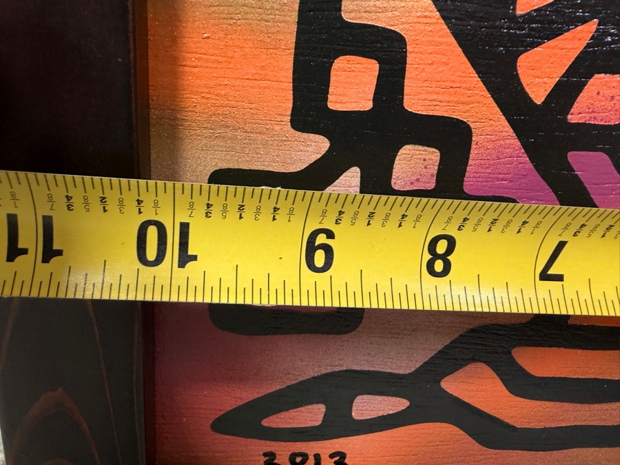 Santos Orellana (B. 1974, American) Original Acrylic Painting On Plywood Signed Bottom Right 'The Art Of Santos' Urban Pop Artwork 10' X 13' With Substantial Hand Painted Wooden Frame 13' X 16' Simetria #10 Estimate $200-$250 [Photo 6]