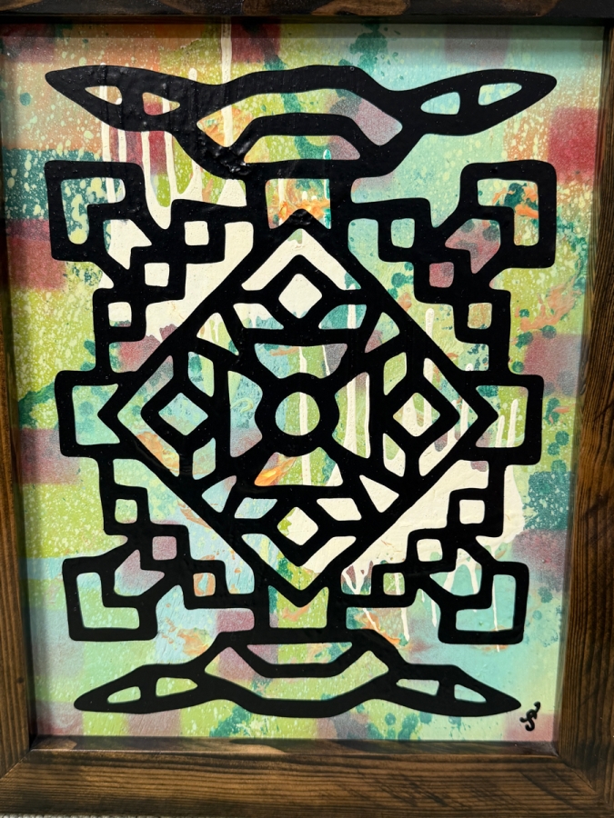 Santos Orellana (B. 1974, American) Original Acrylic Painting On Plywood Signed Bottom Right 'The Art Of Santos' Urban Pop Artwork 10' X 13' With Substantial Hand Painted Wooden Frame 13' X 16' Estimate $200-$250 [Photo 2]