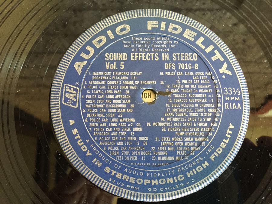 Sound Effects, Volume 5 - Audio Fidelity ‎- DFS 7016 [Photo 4]