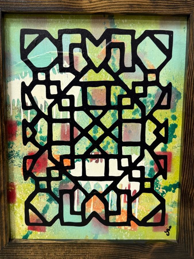 Santos Orellana (B. 1974, American) Original Acrylic Painting On Plywood Signed Bottom Right 'The Art Of Santos' Urban Pop Artwork 10' X 13' With Substantial Hand Painted Wooden Frame 13' X 16' Estimate $200-$250  [Photo 3]