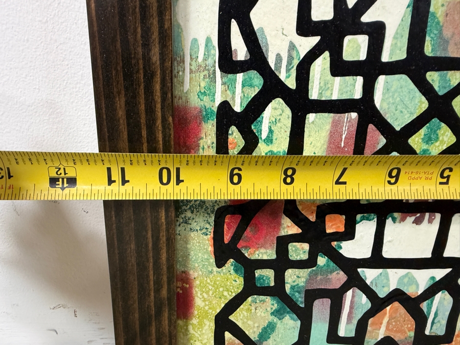 Santos Orellana (B. 1974, American) Original Acrylic Painting On Plywood Signed Bottom Right 'The Art Of Santos' Urban Pop Artwork 10' X 13' With Substantial Hand Painted Wooden Frame 13' X 16' Estimate $200-$250  [Photo 7]