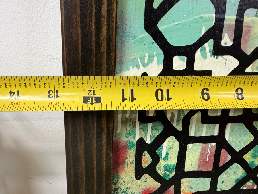 Santos Orellana (B. 1974, American) Original Acrylic Painting On Plywood Signed Bottom Right 'The Art Of Santos' Urban Pop Artwork 10' X 13' With Substantial Hand Painted Wooden Frame 13' X 16' Estimate $200-$250  [Photo 9]