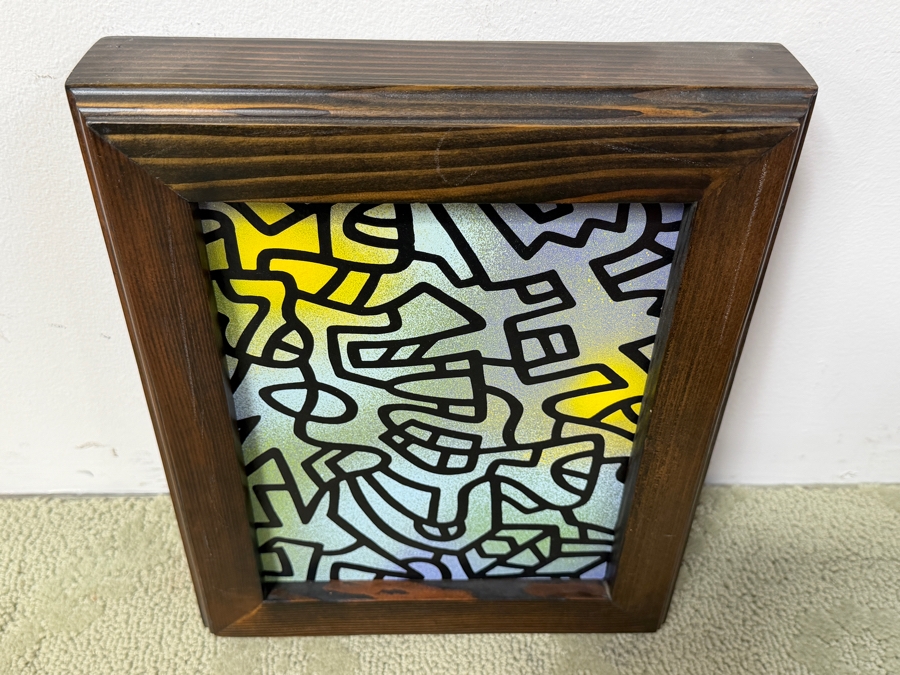 Santos Orellana (B. 1974, American) Original Acrylic Painting On Plywood Signed Verso 'The Art Of Santos' Urban Pop Artwork 7' X 9' With Substantial Hand Painted Wooden Frame 10' X 12' SO-MAR2020-092 Estimate $100-$125 [Photo 3]