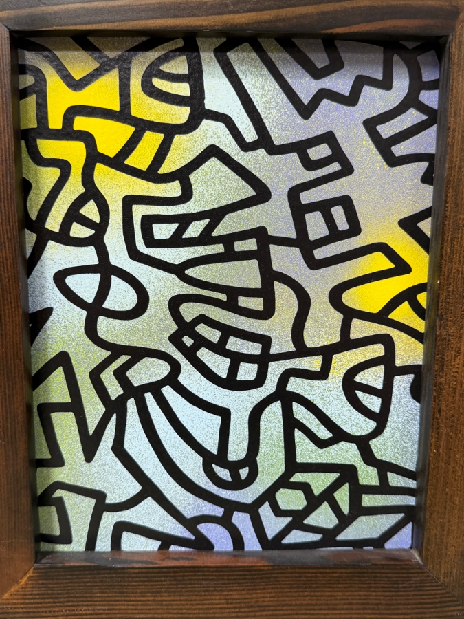 Santos Orellana (B. 1974, American) Original Acrylic Painting On Plywood Signed Verso 'The Art Of Santos' Urban Pop Artwork 7' X 9' With Substantial Hand Painted Wooden Frame 10' X 12' SO-MAR2020-092 Estimate $100-$125 [Photo 2]