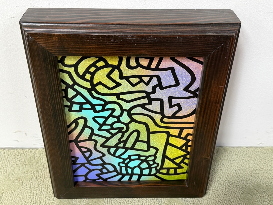 Santos Orellana (B. 1974, American) Original Acrylic Painting On Plywood Signed Verso 'The Art Of Santos' Urban Pop Artwork 7' X 9' With Substantial Hand Painted Wooden Frame 10' X 12' SO-MAR2020-089 Estimate $100-$125 [Photo 3]