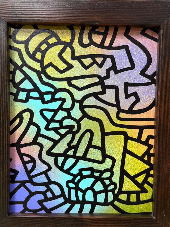 Santos Orellana (B. 1974, American) Original Acrylic Painting On Plywood Signed Verso 'The Art Of Santos' Urban Pop Artwork 7' X 9' With Substantial Hand Painted Wooden Frame 10' X 12' SO-MAR2020-089 Estimate $100-$125 [Photo 2]