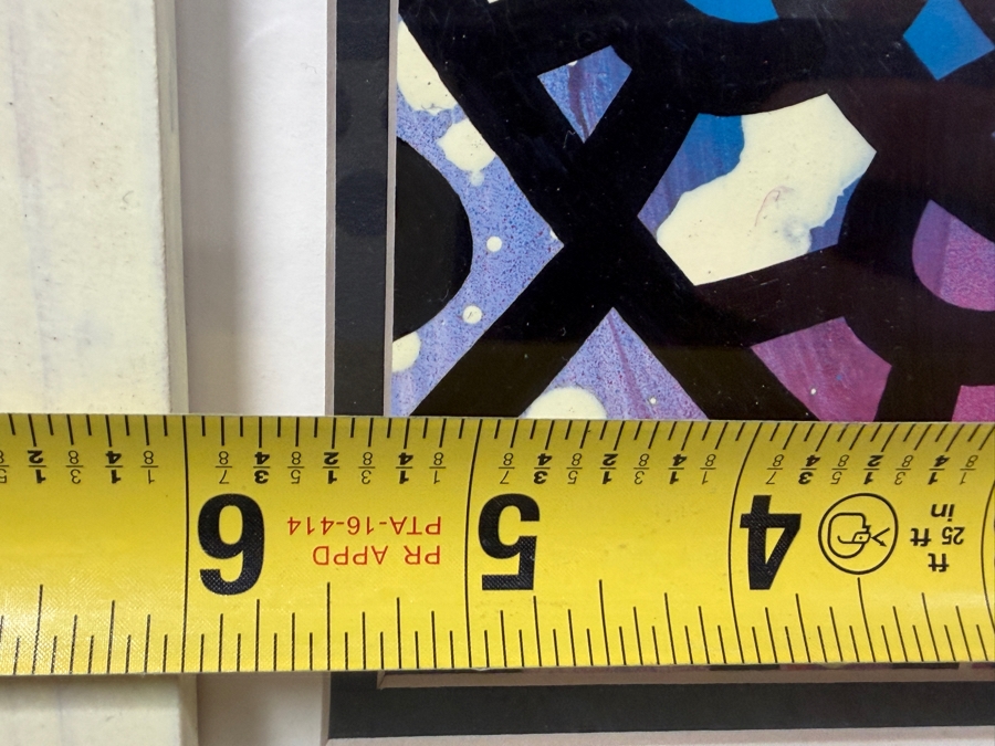 Santos Orellana (B. 1974, American) Original Acrylic Painting On Paper 'The Art Of Santos' Urban Pop Artwork 6' X 8' With Substantial Hand Painted Wooden Frame In Glass 10' X 12' Estimate $75-$100 [Photo 4]