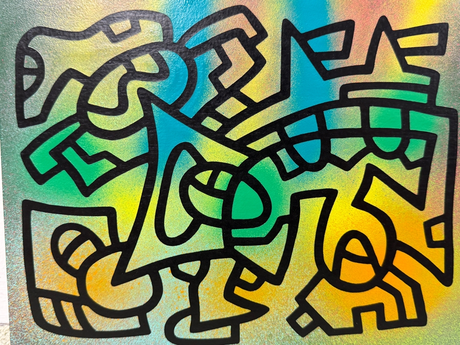 Santos Orellana (B. 1974, American) Original Acrylic Painting On Plywood Signed Verso 'The Art Of Santos' Urban Pop Artwork 10' X 8' SO-MAR2020-057 Estimate $125-$150 [Photo 3]