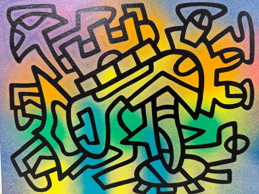Santos Orellana (B. 1974, American) Original Acrylic Painting On Plywood Signed Verso 'The Art Of Santos' Urban Pop Artwork 10' X 8' SO-MAR2020-036 Estimate $125-$150 [Photo 3]