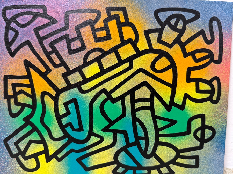 Santos Orellana (B. 1974, American) Original Acrylic Painting On Plywood Signed Verso 'The Art Of Santos' Urban Pop Artwork 10' X 8' SO-MAR2020-036 Estimate $125-$150 [Photo 2]