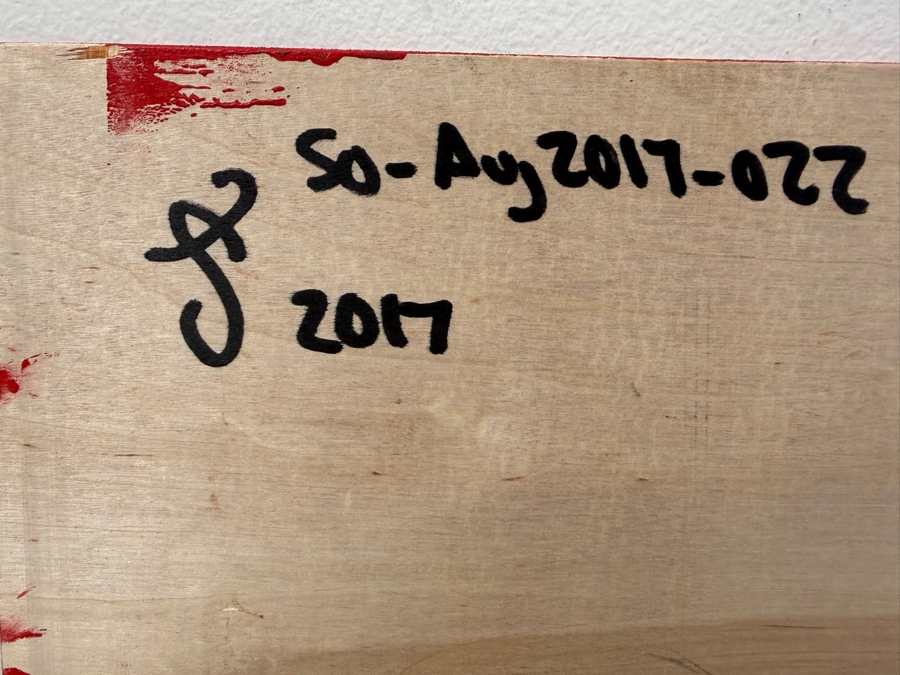 Santos Orellana (B. 1974, American) Original Acrylic Painting On Plywood Signed Verso 'The Art Of Santos' Urban Pop Artwork 10' X 8' SO-AUG2017-022 Estimate $125-$150 [Photo 4]