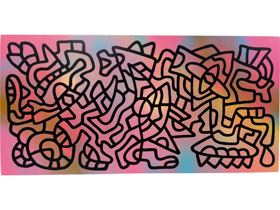 Santos Orellana (B. 1974, American) Original Acrylic Painting On Plywood Signed Verso 'The Art Of Santos' Urban Pop Artwork 20' X 10' SO-JAN2018-016 Estimate $300-$400