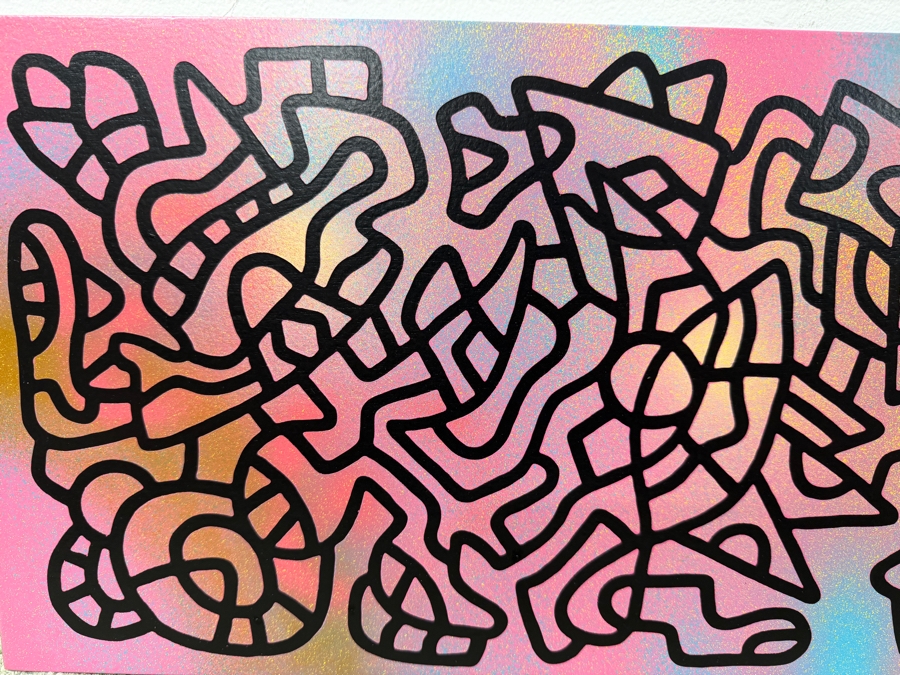 Santos Orellana (B. 1974, American) Original Acrylic Painting On Plywood Signed Verso 'The Art Of Santos' Urban Pop Artwork 20' X 10' SO-JAN2018-016 Estimate $300-$400 [Photo 2]