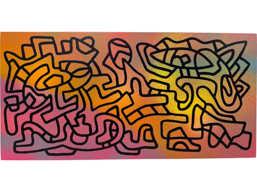 Santos Orellana (B. 1974, American) Original Acrylic Painting On Plywood Signed Verso 'The Art Of Santos' Urban Pop Artwork 20' X 10' SO-JAN2018-017 Estimate $300-$400