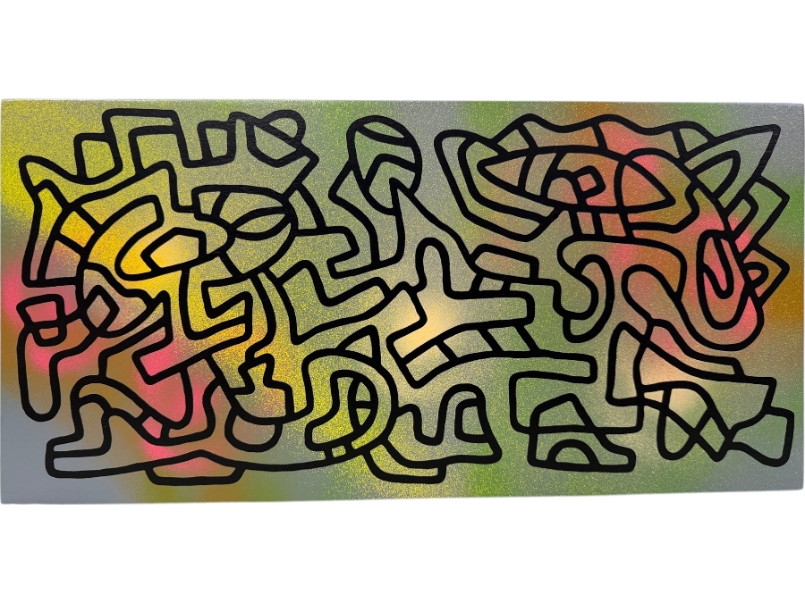 Santos Orellana (B. 1974, American) Original Acrylic Painting On Plywood Signed Verso 'The Art Of Santos' Urban Pop Artwork 20' X 10' SO-JAN2018-018 Estimate $300-$400
