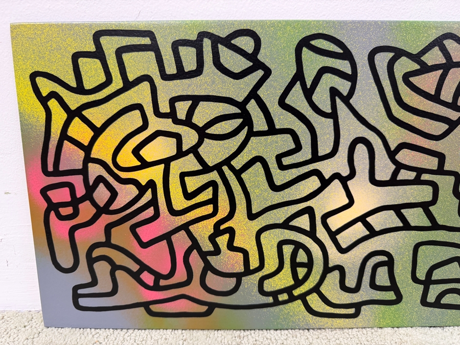 Santos Orellana (B. 1974, American) Original Acrylic Painting On Plywood Signed Verso 'The Art Of Santos' Urban Pop Artwork 20' X 10' SO-JAN2018-018 Estimate $300-$400 [Photo 2]