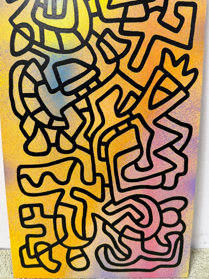 Santos Orellana (B. 1974, American) Original Acrylic Painting On Plywood Signed Verso 'The Art Of Santos' Urban Pop Artwork 10' X 20' SO-JAN2018-001 Estimate $300-$400 [Photo 3]