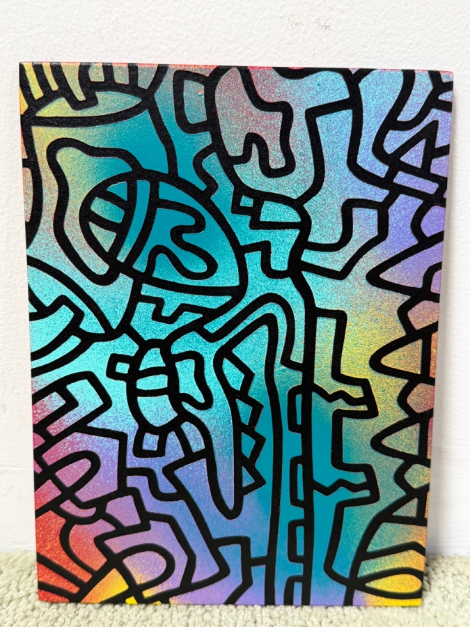Santos Orellana (B. 1974, American) Original Acrylic Painting On Plywood Signed Verso 'The Art Of Santos' Urban Pop Artwork 6' X 8' SO-MAR2020-064 Estimate $75-$100 [Photo 2]