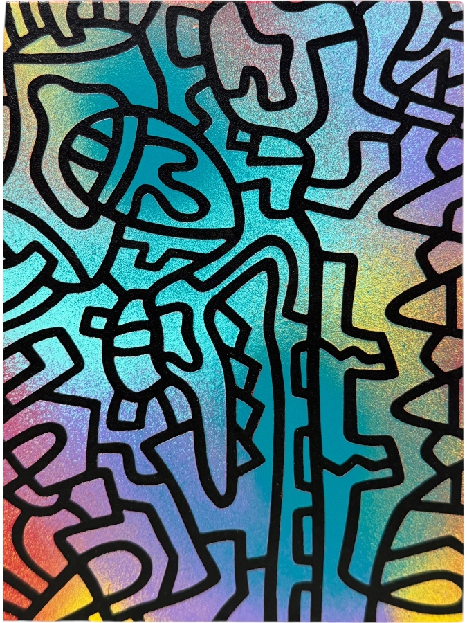 Santos Orellana (B. 1974, American) Original Acrylic Painting On Plywood Signed Verso 'The Art Of Santos' Urban Pop Artwork 6' X 8' SO-MAR2020-064 Estimate $75-$100
