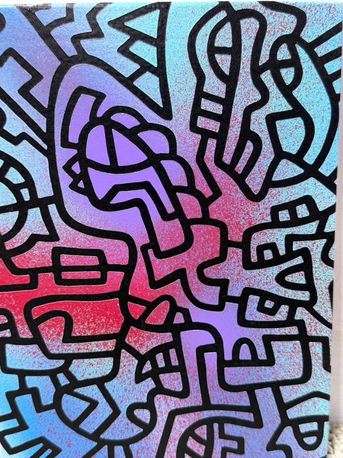 Santos Orellana (B. 1974, American) Original Acrylic Painting On Plywood Signed Verso 'The Art Of Santos' Urban Pop Artwork 6' X 8' SO-MAR2020-061 Estimate $75-$100 [Photo 3]