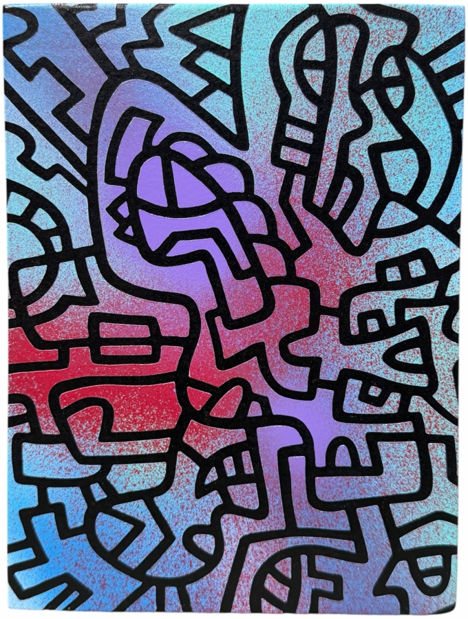 Santos Orellana (B. 1974, American) Original Acrylic Painting On Plywood Signed Verso 'The Art Of Santos' Urban Pop Artwork 6' X 8' SO-MAR2020-061 Estimate $75-$100