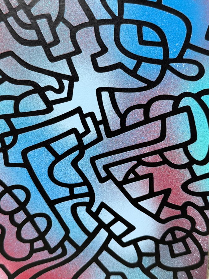 Santos Orellana (B. 1974, American) Original Acrylic Painting On Plywood Signed Verso 'The Art Of Santos' Urban Pop Artwork 6' X 8' SO-MAR2020-066 Estimate $75-$100 [Photo 2]