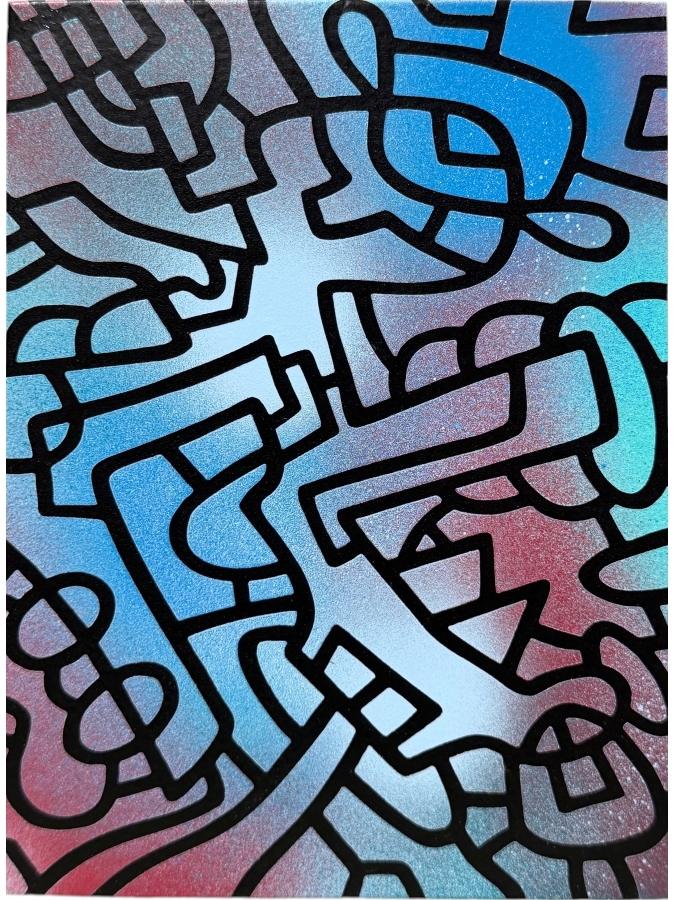Santos Orellana (B. 1974, American) Original Acrylic Painting On Plywood Signed Verso 'The Art Of Santos' Urban Pop Artwork 6' X 8' SO-MAR2020-066 Estimate $75-$100