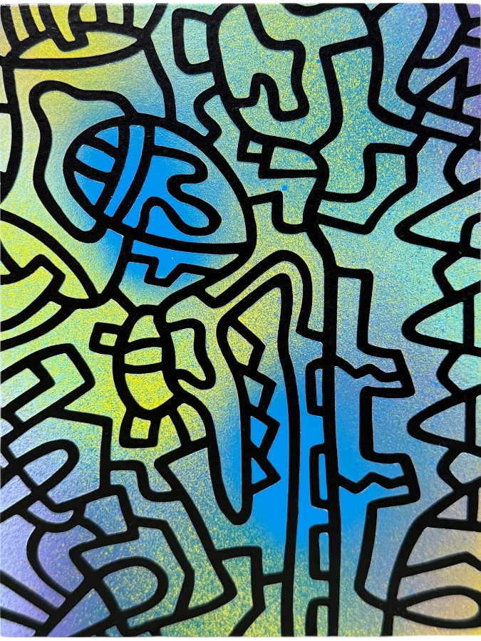 Santos Orellana (B. 1974, American) Original Acrylic Painting On Plywood Signed Verso 'The Art Of Santos' Urban Pop Artwork 6' X 8' SO-MAR2020-065 Estimate $75-$100