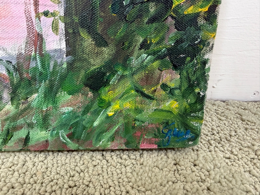 Gerrit Greve (1948-2024, Cardiff by the Sea, CA) Original Acrylic Painting On Canvas Titled 'The Boat House #2' Dated 1992 Signed Lower Right And Verso 12' X 16' Estimate $160-$320 [Photo 6]