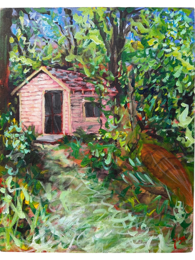 Gerrit Greve (1948-2024, Cardiff by the Sea, CA) Original Acrylic Painting On Canvas Titled 'The Boat House #2' Dated 1992 Signed Lower Right And Verso 12' X 16' Estimate $160-$320