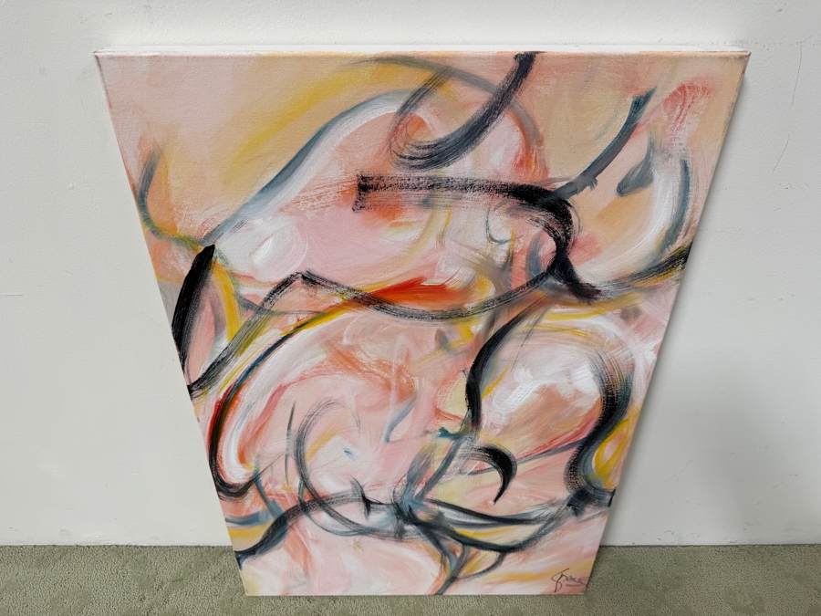 Gerrit Greve (1948-2024, Cardiff by the Sea, CA) Original Abstract Acrylic Painting On Canvas Signed Lower Right 24' X 36' Estimate $700-$1,400 [Photo 4]