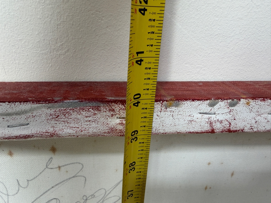 Gerrit Greve (1948-2024, Cardiff by the Sea, CA) Original Abstract Mixed Media Acrylic Sand Icon Painting On Canvas Signed Verso 30' X 40' Estimate $1,000-$2,000 [Photo 8]