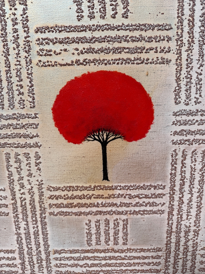 Gerrit Greve (1948-2024, Cardiff by the Sea, CA) Original Abstract Mixed Media Acrylic Sand Icon Painting On Canvas Signed Verso 30' X 40' Estimate $1,000-$2,000 [Photo 2]