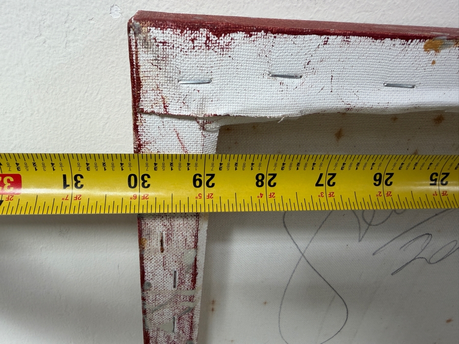 Gerrit Greve (1948-2024, Cardiff by the Sea, CA) Original Abstract Mixed Media Acrylic Sand Icon Painting On Canvas Signed Verso 30' X 40' Estimate $1,000-$2,000 [Photo 7]