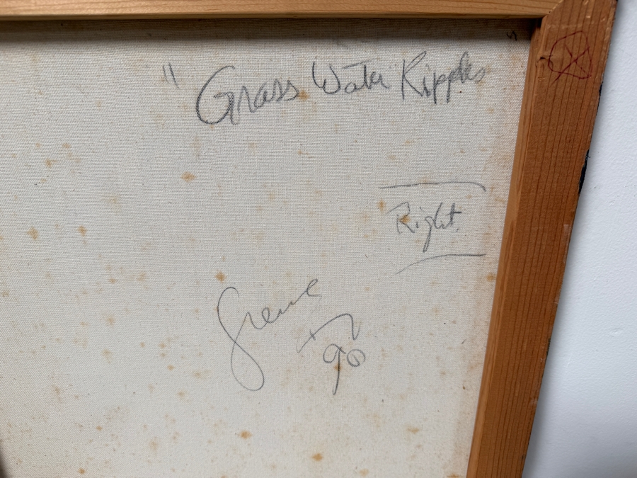 Gerrit Greve (1948-2024, Cardiff by the Sea, CA) Large Original Abstract Acrylic Diptych Painting On Canvas Titled 'Grass Water Ripples' Signed Verso 72' X 36' Estimate $2,150-$4,300 [Photo 8]