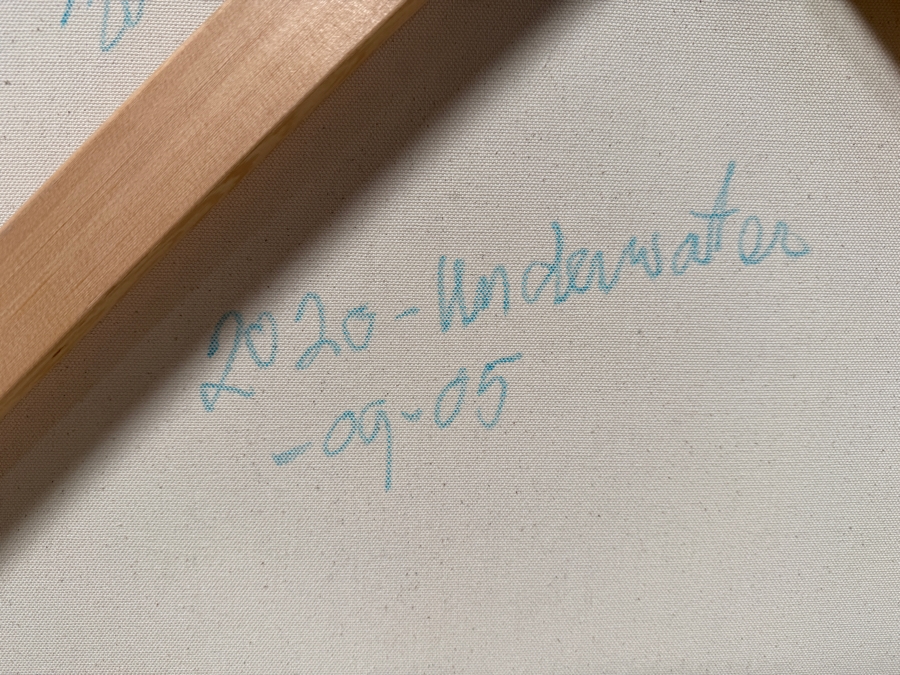 Gerrit Greve (1948-2024, Cardiff by the Sea, CA) Original Abstract Acrylic Painting On Canvas Titled 'Underwater' Signed Verso And Dated 2020 36' X 36' Estimate $1,100-$2,200 [Photo 10]