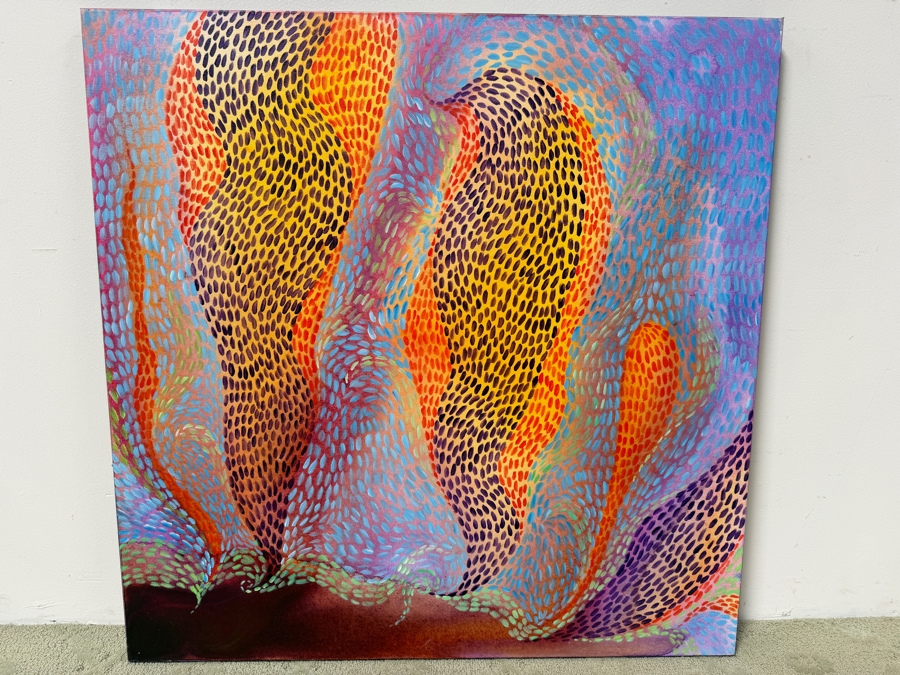 Gerrit Greve (1948-2024, Cardiff by the Sea, CA) Original Abstract Acrylic Painting On Canvas Titled 'Underwater' Signed Verso And Dated 2020 36' X 36' Estimate $1,100-$2,200 [Photo 5]