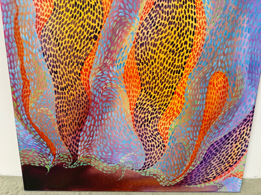 Gerrit Greve (1948-2024, Cardiff by the Sea, CA) Original Abstract Acrylic Painting On Canvas Titled 'Underwater' Signed Verso And Dated 2020 36' X 36' Estimate $1,100-$2,200 [Photo 4]