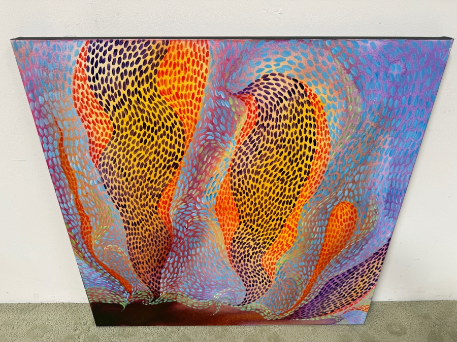 Gerrit Greve (1948-2024, Cardiff by the Sea, CA) Original Abstract Acrylic Painting On Canvas Titled 'Underwater' Signed Verso And Dated 2020 36' X 36' Estimate $1,100-$2,200 [Photo 6]