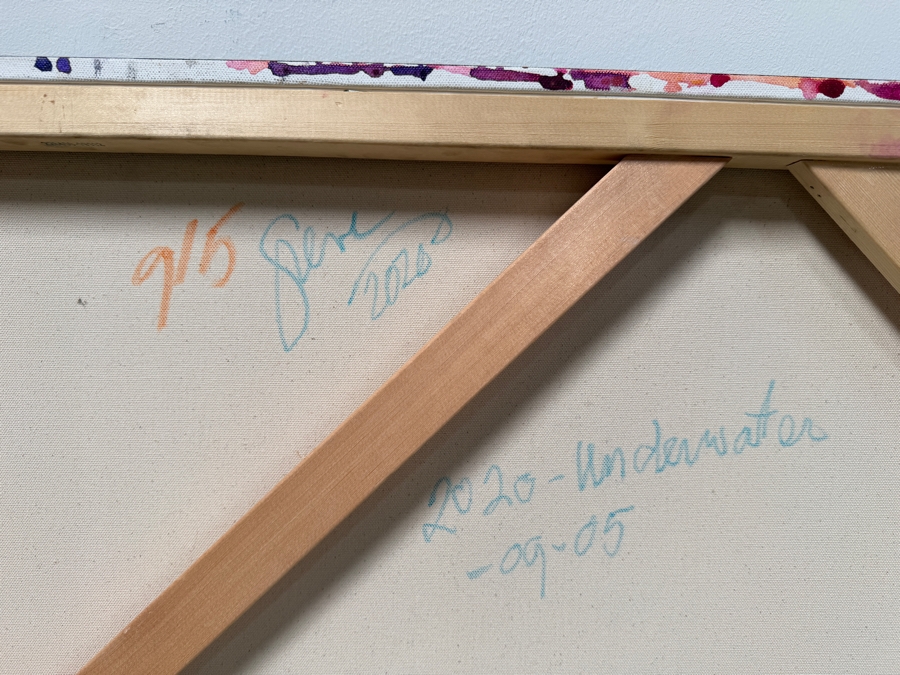 Gerrit Greve (1948-2024, Cardiff by the Sea, CA) Original Abstract Acrylic Painting On Canvas Titled 'Underwater' Signed Verso And Dated 2020 36' X 36' Estimate $1,100-$2,200 [Photo 8]