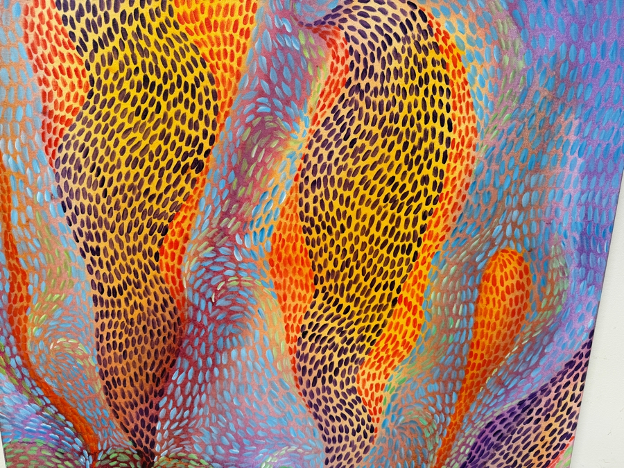 Gerrit Greve (1948-2024, Cardiff by the Sea, CA) Original Abstract Acrylic Painting On Canvas Titled 'Underwater' Signed Verso And Dated 2020 36' X 36' Estimate $1,100-$2,200 [Photo 3]