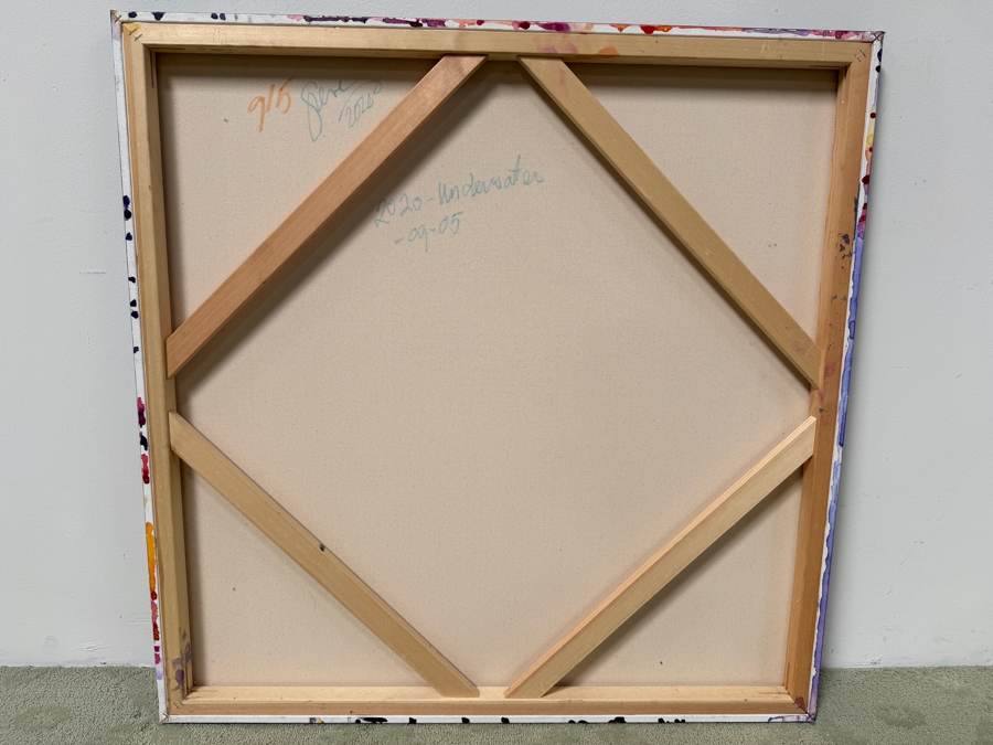 Gerrit Greve (1948-2024, Cardiff by the Sea, CA) Original Abstract Acrylic Painting On Canvas Titled 'Underwater' Signed Verso And Dated 2020 36' X 36' Estimate $1,100-$2,200 [Photo 7]